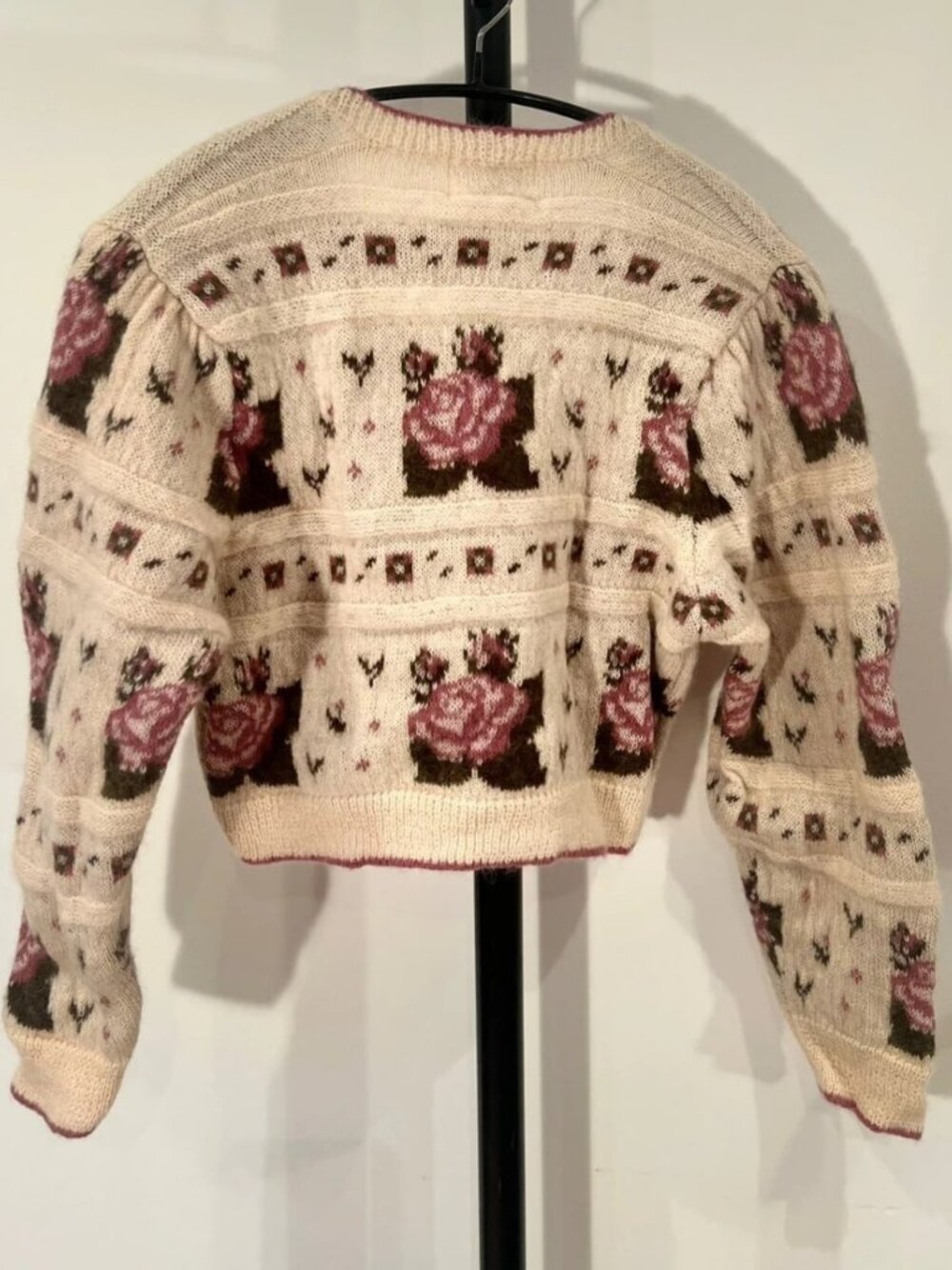 Rouje Floral Knit Cardigan Cream & Rose Women’s Size XS - Picture 2 of 3